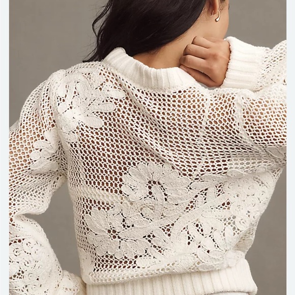 FARM Rio White Crochet Sweater - Picture 7 of 7